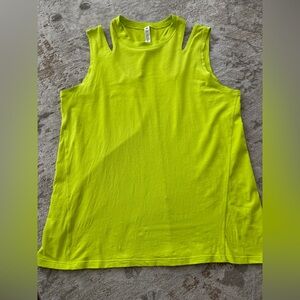 Lululemon Cold Shoulder Tee, color highlight yello, size 8